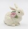 Ceramic Bunny Rabbit with Pink Pansy Flower Figurine, Home Décor, Gift for Her, Gift for Mom, Kitchen Décor, Spring Décor, Easter Décor